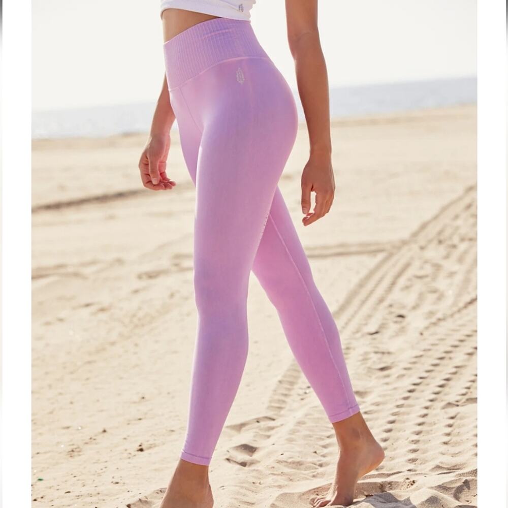 Free People Movement Good Karma Leggings Wisteria Purple Pink High Rise XS/S